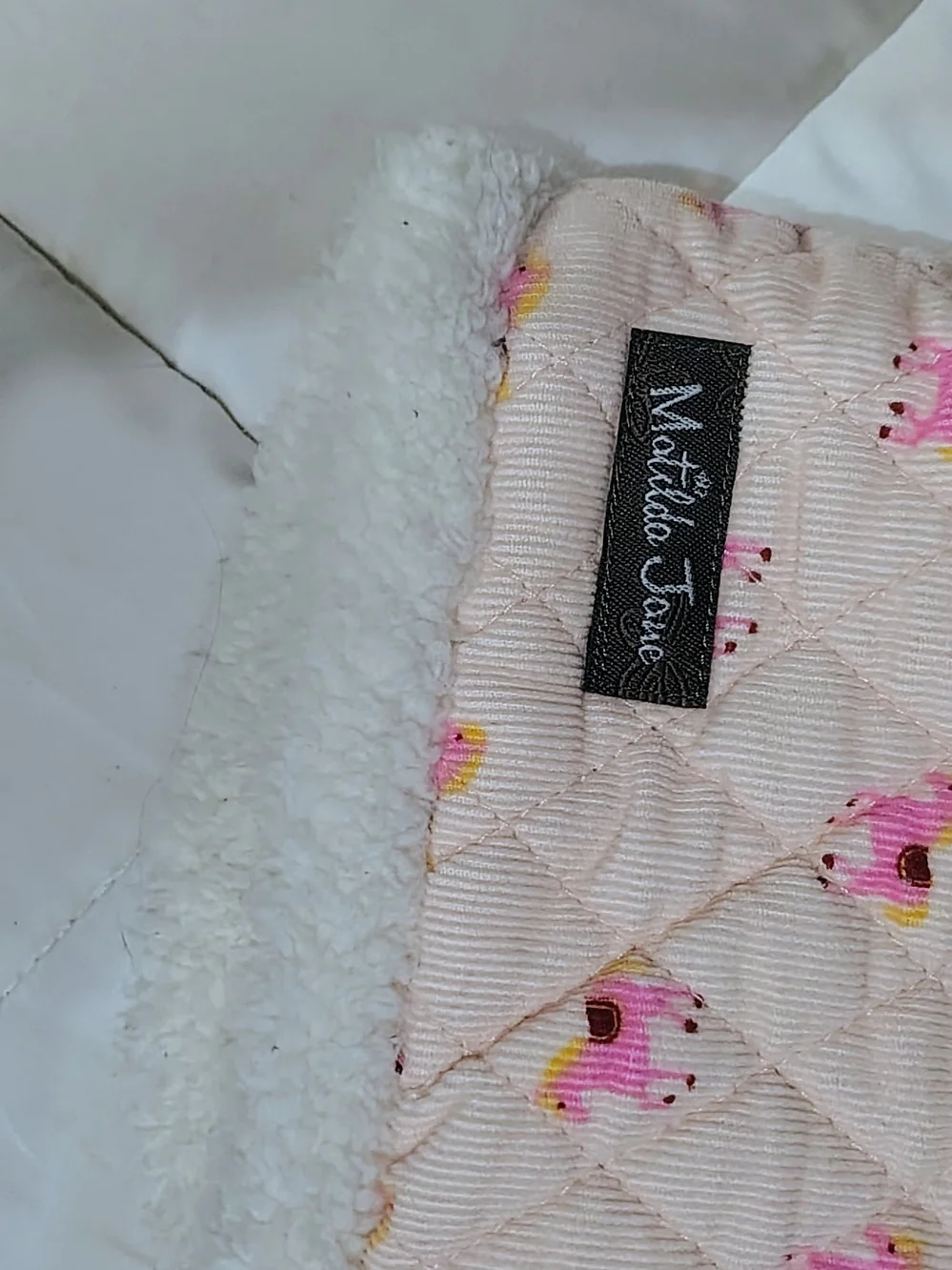 Matilda Jane Pink Quilted Vest with Cream Sherpa Trim
